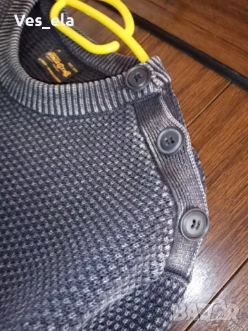 мъжка сива зимна блуза с ефектни копчета, снимка 3 - Блузи - 49240809