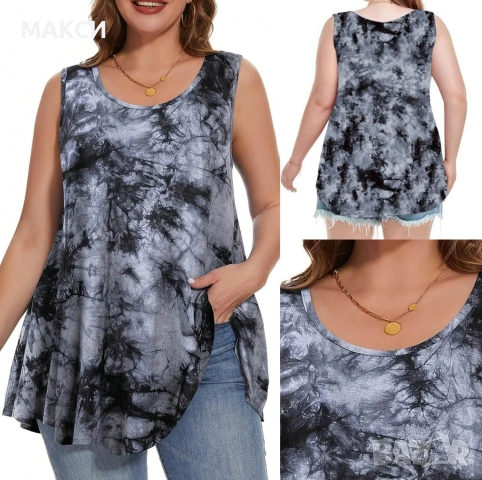 Макси красив мек и силно еластичен потник в модерно сиво-черно