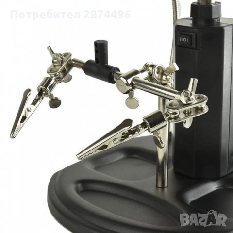 802 Лупа със стойка, щипки и осветление за лесно запояване, снимка 17 - Друга електроника - 35820869