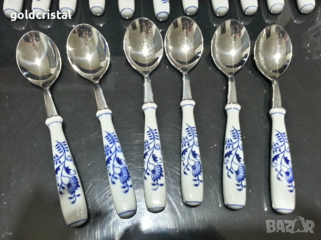 луксозни прибори за хранене с порцеланови дръжки , снимка 4 - Антикварни и старинни предмети - 52777130