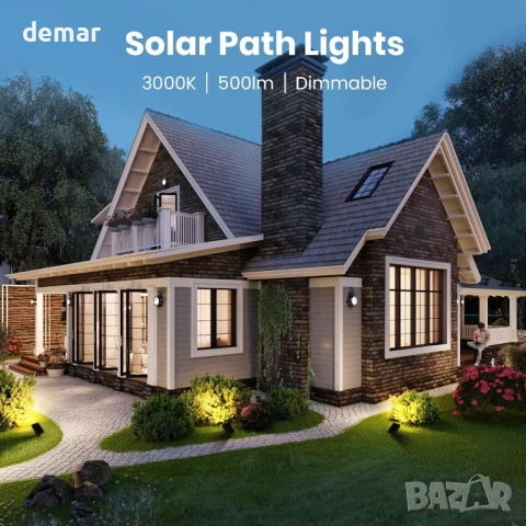 SOTTLOT Соларен LED прожектор за външен монтаж, димируем, топло бяло 3000K, IP65, 1 бр., снимка 2 - Соларни лампи - 51933556