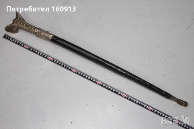 Стар османски балкански сребърен ятаган. Сребърна дръжка., снимка 2 - Антикварни и старинни предмети - 51444316