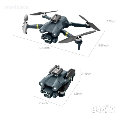 Сгъваем Дрон KLG M3 MAX – Двойна HD Камера 4K, Избягване на Препятствия, 35 Мин. Полет, 120° Широкоъ, снимка 6 - Камери - 52733474