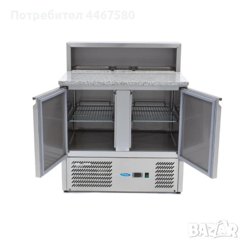 Професионална хладилна маса с GN витрина – 285 литра, 0°C до +10°C, 5 контейнера GN 1/6, снимка 5 - Обзавеждане на кухня - 51363315