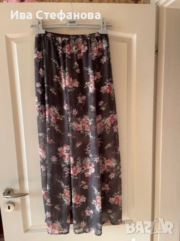 Нова дълга елегантна ежедневна ефирна пола флорален принт ластик в талията , снимка 2 - Поли - 41678795