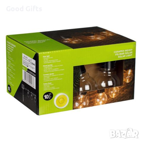 Соларни лампички Крушки, Топло бяло, 10 броя, снимка 3 - Соларни лампи - 42741940