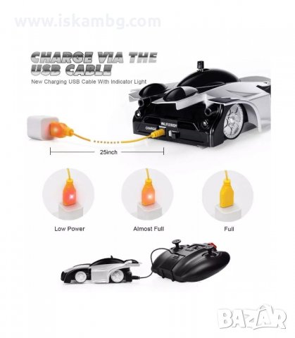 КОЛА ВЪРВЯЩА ПО СТЕНИ И ТАВАНИ ZERO GRAVITY - код 0710, снимка 13 - Електрически играчки - 34074804