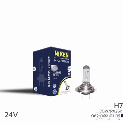 Niken H7 крушка 24 V 70 W