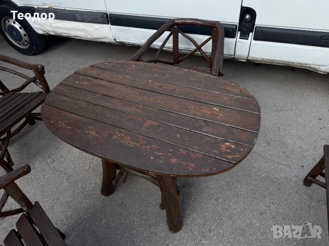 Комплект столове с маса Ръчна изработка , снимка 4 - Маси - 50732885