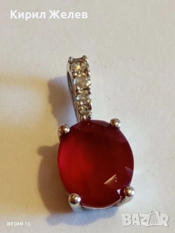 Нежно сребърно колие с юврлирно фасетиран ГРАНАТ елегантен дизайн 52567, снимка 6 - Колиета, медальони, синджири - 53073557