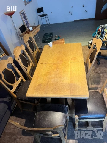 Букова трапезна разтегателна маса , снимка 2 - Маси - 50589882