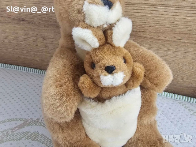 Реалистично кенгуро с бебе - Плюшена играчка , снимка 3 - Плюшени играчки - 53436926