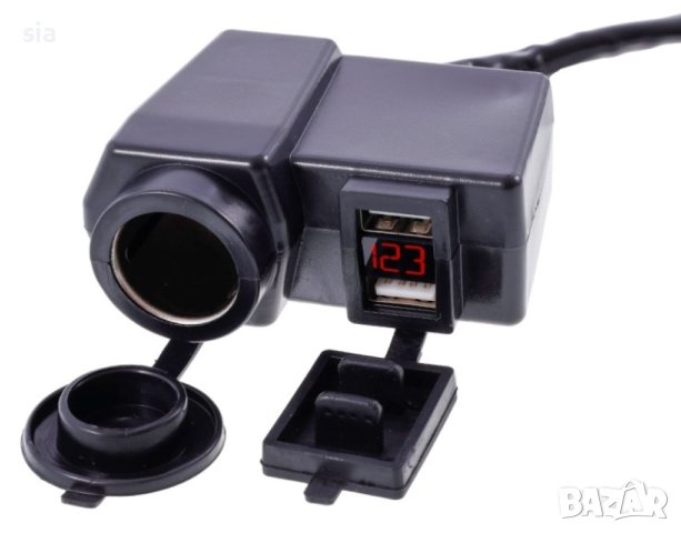Зарядно за мотор, 2бр. USB, 4.2A волтметър, ЕВРО букса за запалка, снимка 4 - Аксесоари и консумативи - 44488341