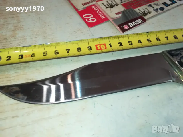 МАСИВЕН ОСТЪР НОЖ С ГРАВЮРА 1403251727, снимка 3 - Ножове - 49496083