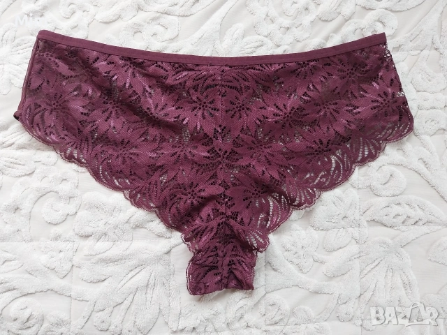 L Дантелена бикина бордо , снимка 4 - Бельо - 53641185