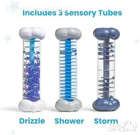 Нови Сензорни тръби със звуци на сняг, дъжд и буря - комплект 3 броя, снимка 2 - Образователни игри - 47838033