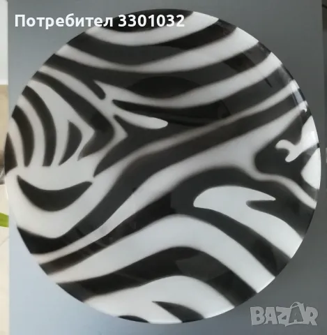 Плато и ваза с тигров принт,стъкло