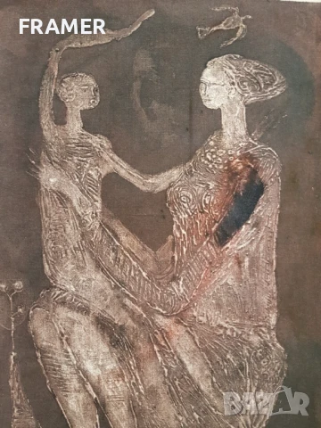 Димитър Казаков НЕРОН 1933-1992 МОНОТИПИЯ от маслени бои и платно, снимка 5 - Картини - 40068787