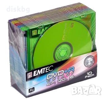 DVD+R EMTEC Color, 4.7GB, 120min, 16x - празни дискове в кутия 