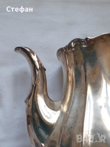 Посребрен порцеланов чайник, снимка 4 - Антикварни и старинни предмети - 52190246