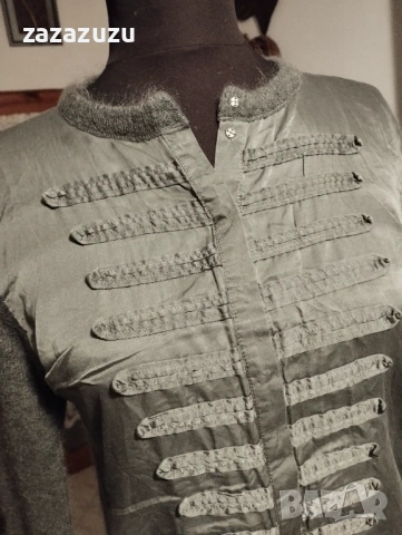 PATRIZIA PEPE мохер и сатенирана коприна дамска блуза, снимка 2 - Блузи с дълъг ръкав и пуловери - 53209258