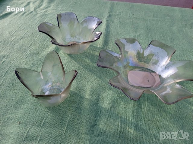 Стари български стъклени купи  3 броя, снимка 3 - Аксесоари за кухня - 35874928