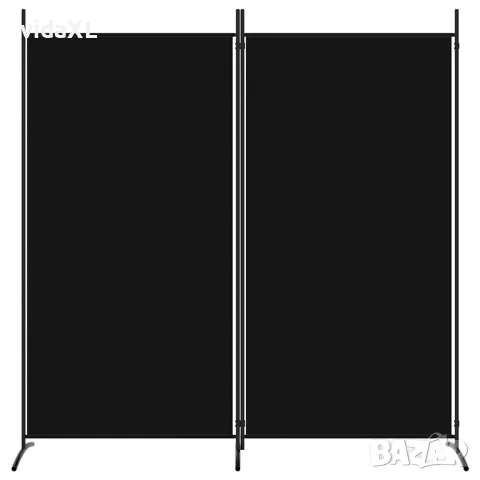 vidaXL Параван за стая, 2 панела, черен, 175x180 cм, плат, снимка 3 - Паравани - 56147231