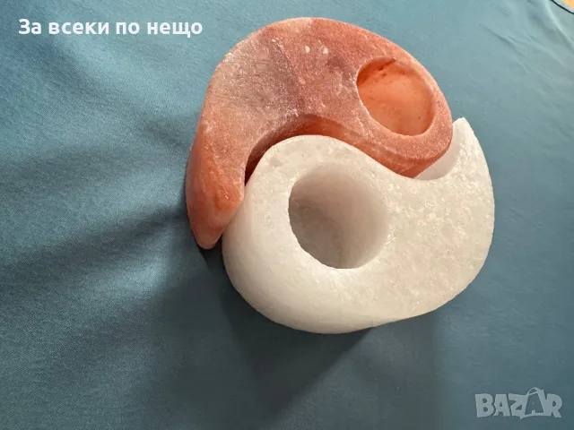 Свещник Ин-Ян от хималайска сол, снимка 12 - Декорация за дома - 48753214