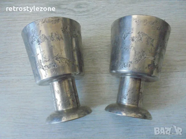 № 8765  две стари метални / калаени чаши SKURDAL PEWTER