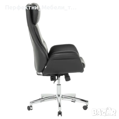 Менъджерски директорски офис стол и дивани за посетители в черна еко кожа, снимка 3 - Столове за офис - 47605243