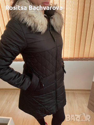 Черно шушляково яке, размер Л, снимка 5 - Якета - 38896048