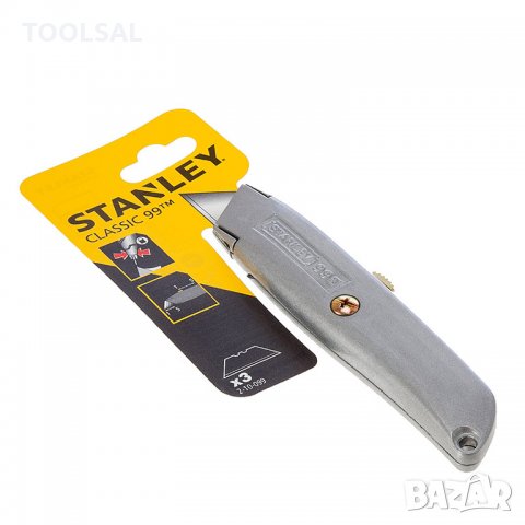 Нож Stanley макетен метален с трапецовидно прибиращо се острие 155х19 мм, снимка 3 - Други инструменти - 34000070