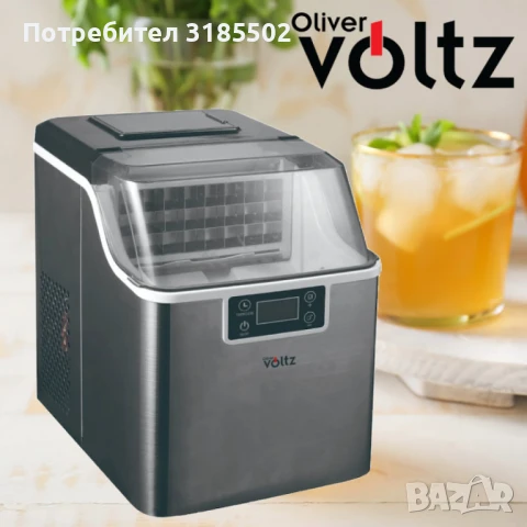 Ледогенератор Oliver Voltz, 170W, 22кг/24ч, 3.2 л, 24 квадратни кубчета за цикъл работа, Инокс, снимка 4 - Други - 51422293