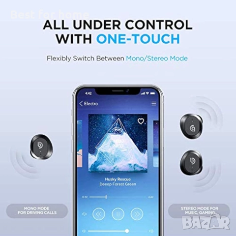 Безжични слушалки BOMAKER, Bluetooth 5.0 стерео, графенови драйвери с дълбок бас, снимка 6 - Bluetooth слушалки - 52479504