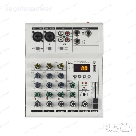 Смесителен пулт 4 канален RP-F4 A, Bluetooth,USB Player, DJ Mixer, EQ 2 Band , снимка 4 - Аудиосистеми - 51151586