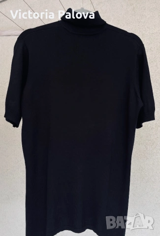 Луксозна копринена блуза с поло яка , снимка 6 - Блузи с дълъг ръкав и пуловери - 53225453