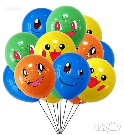 Покемон pokemon Обикновен надуваем латекс латексов балон парти хелий или газ, снимка 6 - Други - 27819978