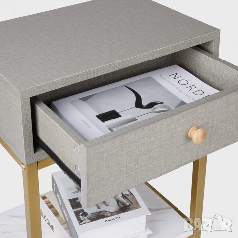 Мултифункционално шкафче / нощно шкафче / помощна масичка FJGS-ST07GR, снимка 4 - Шкафове - 38952618