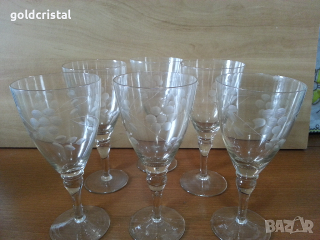 Ретро стъклени чаши гравирани , снимка 9 - Антикварни и старинни предмети - 44927625