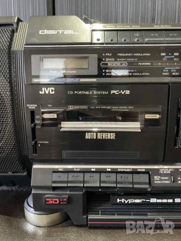 	JVC-PCV2 Vintage 1988 Boom Box, снимка 4 - Радиокасетофони, транзистори - 52651522