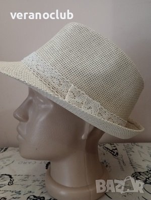 Нежно дамско лятно бомбе Млечно Бежово, снимка 4 - Шапки - 41491959