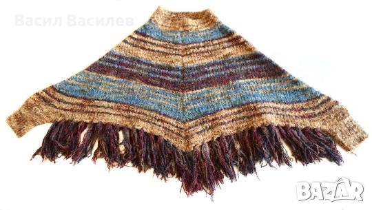 Дамско многоцветно пончо перелина, снимка 3 - Палта, манта - 51934510