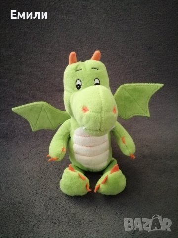 Kinder плюшена играчка дракон в зелен цвят