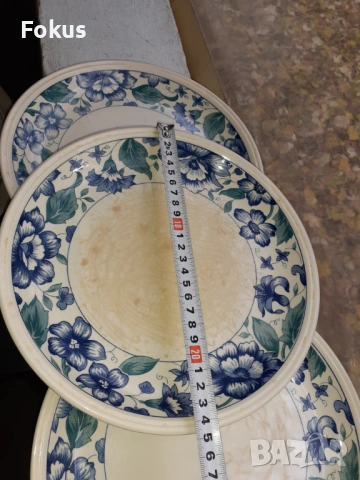 Лот от три порцеланови чинии Staffordshire England порцелан, снимка 7 - Антикварни и старинни предмети - 53449142