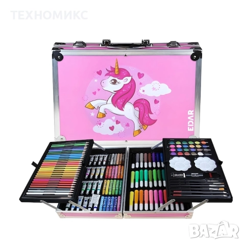 ПРОМО!!!Детски комплект за рисуване GALAXIA®, 145 части, Метална кутия, снимка 12 - Други - 51726557