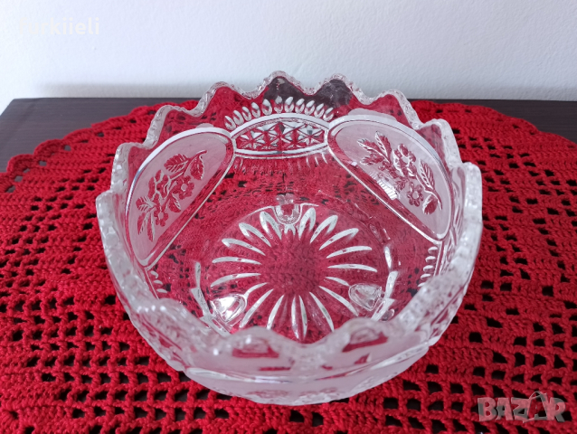 Бонбониера кристал + подарък ръчно плетена покривчица, снимка 11 - Декорация за дома - 44694952