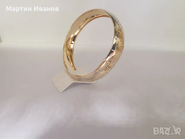 Златна гривна твърда елипса , снимка 3 - Гривни - 49490324