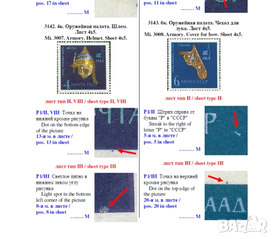 Пощенски марки на СССР- 5 Специализирани каталога на грешки в печатните плочи ,принтиране и други , снимка 13 - Филателия - 52335876