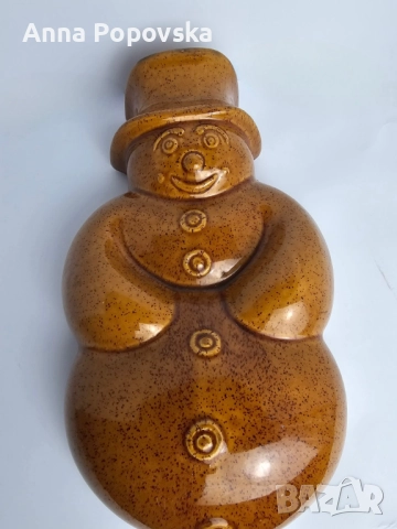 Керамична форма за печене на кекс - Снежен човек. За Коледа и Нова година, снимка 3 - Форми - 52775771