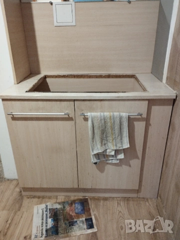 Кухненски шкаф за мивка и мивка от алпака, снимка 4 - Мивки - 53716467